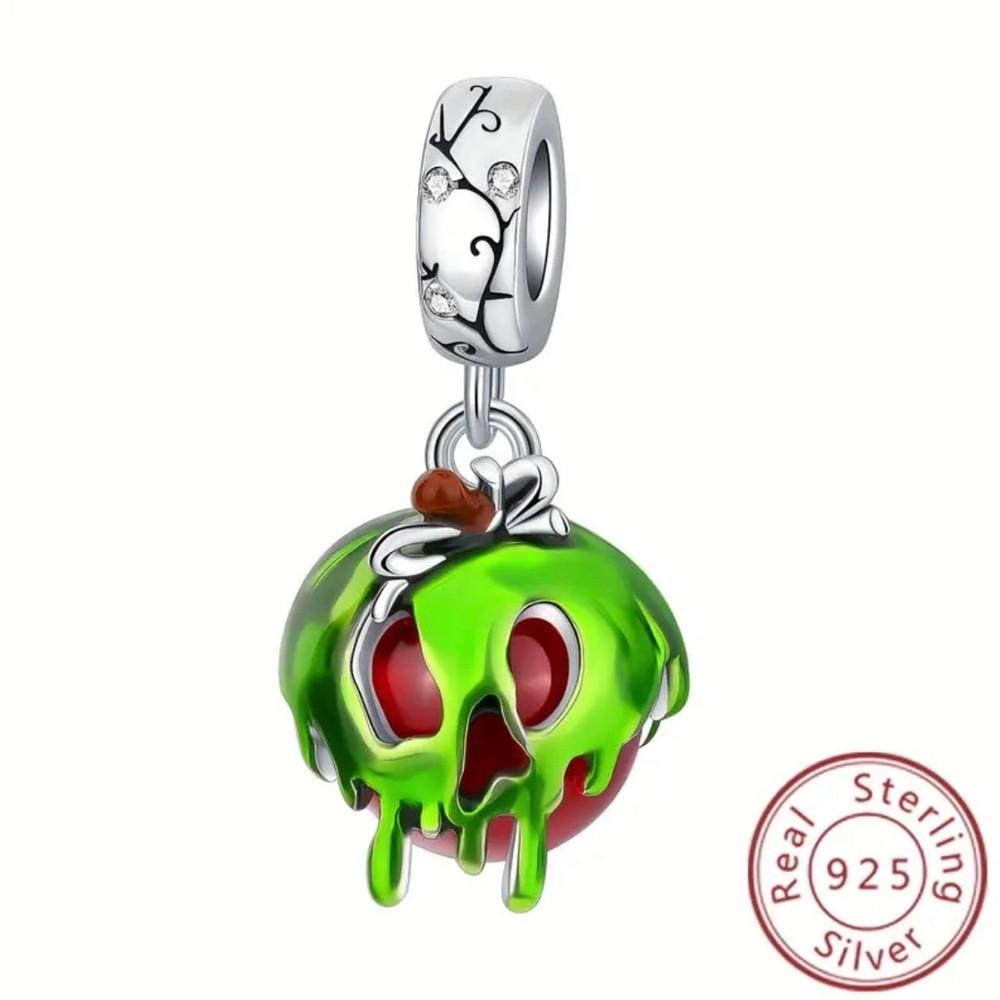 🆕 9.25 Sterling Silver - Enchanted Poison Apple - Jack O'Lantern - Charm 🎃